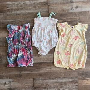 Burt's Bees Baby Organic Cotton Romper Lot
